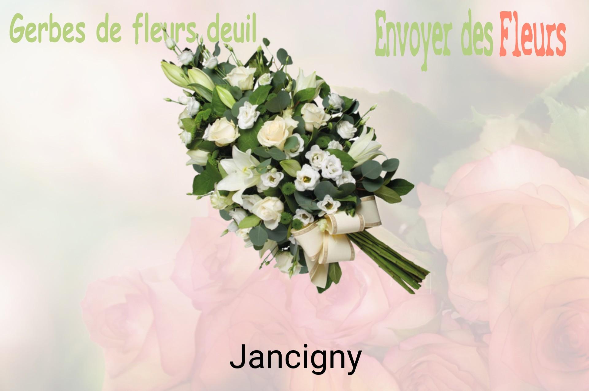 Gerbe de fleurs de deuil livrée à Jancigny